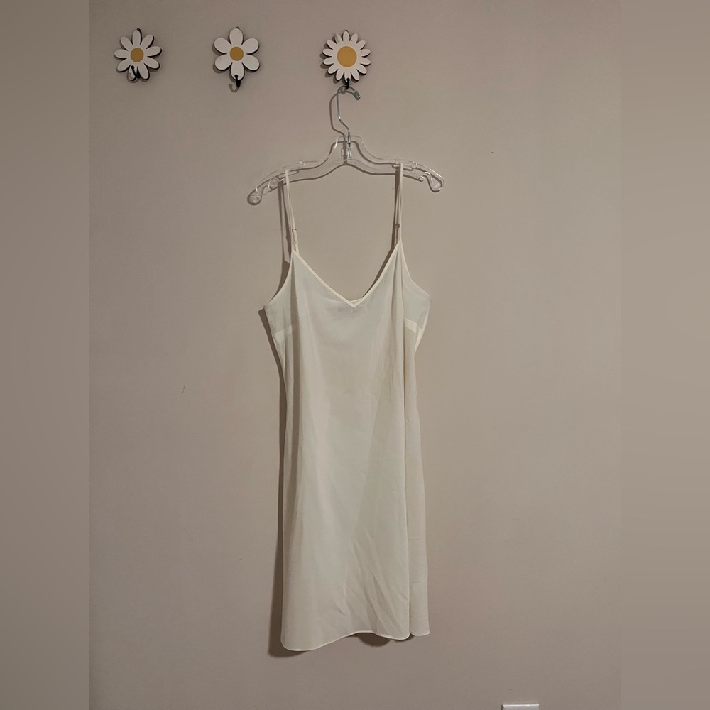 Banana Republic Cream V-Neck Sheer Slip Dress Size 6 Festival